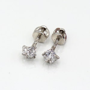 Sparkling Sphere Crystal Stud Earrings - Sterling Silver with Rhodium Plating - Elegant Dainty Studs - Cubic Zirconia