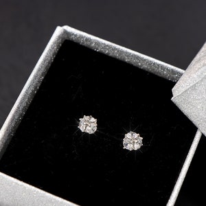 Sparkling Sphere Crystal Stud Earrings - Sterling Silver with Rhodium Plating - Elegant Dainty Studs - Cubic Zirconia