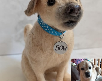 4" Custom Needle felted dog figurine, Personalised pet memorial from photo, Keepsake for dog lovers