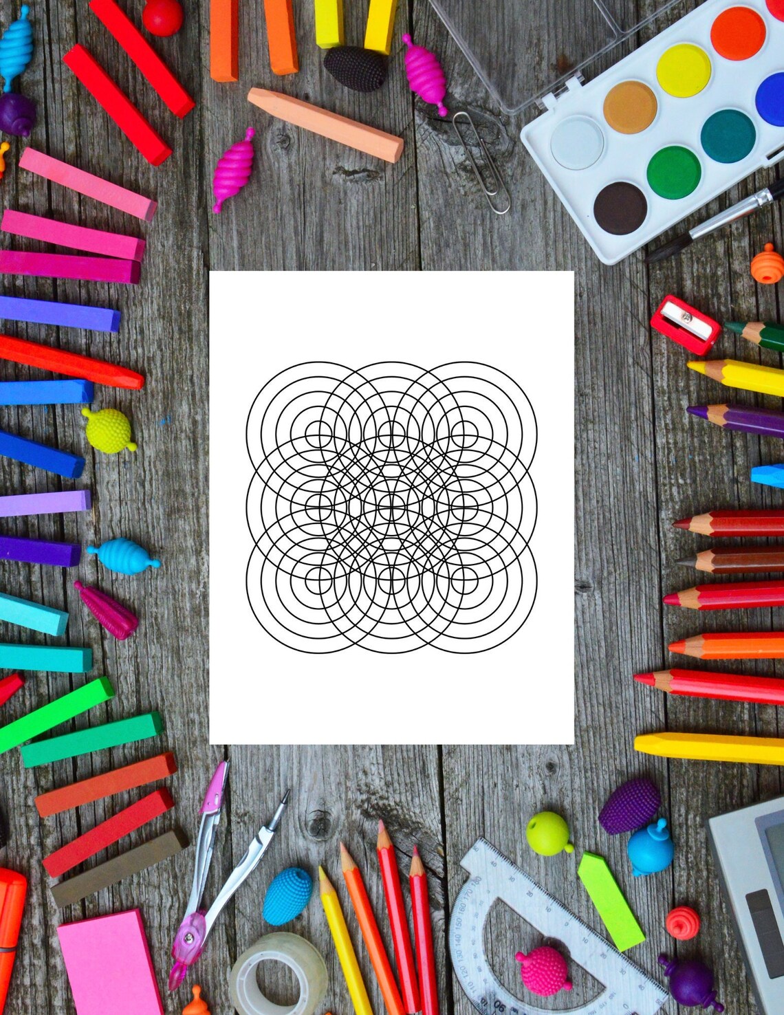 Geometric Coloring Page, Mandala Digital Coloring Page, Adult Coloring ...