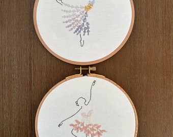 Ballerina dancers Embroidery Pattern| Dancer | Ballet | Floral Design | Nutcracker | DIY Modern Hand Embroidery Pattern|DigitalPDF|Stitching