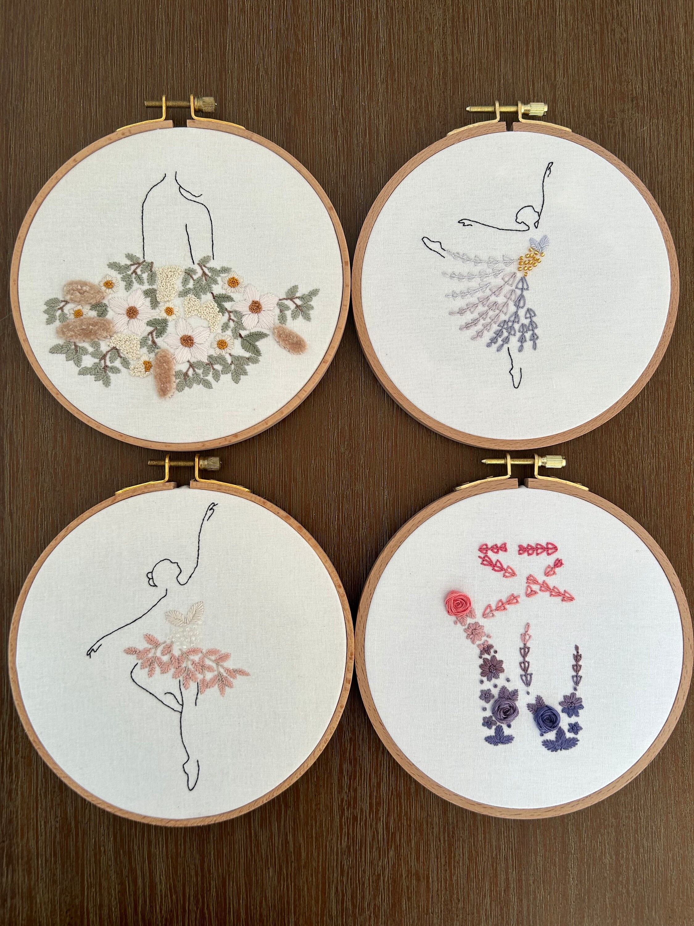 Ballerina Embroidery Pattern BUNDLE| Dancer | Ballet | Floral Design | Nutcracker | DIY Modern Hand Embroidery Pattern|Digital PDF|Stitching