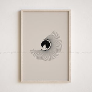 Jesus Walking on Water Print: Minimalist Christian Art (Digital Download)