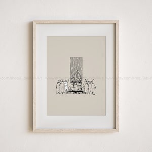 Elijah&#39;s sacrifice on Mount Carmel, Christian Art, Bible Story, 1 Kings 18, Christian Printable Decor, Ministry Room Decor, Youth Group Art