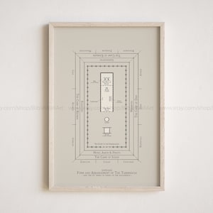 Tabernáculo de Moisés y 12 tribus de Israel en el desierto, Impresión de éxodo, Arca de la Alianza, Cartel bíblico, Decoración de la oficina de la iglesia imagen 1