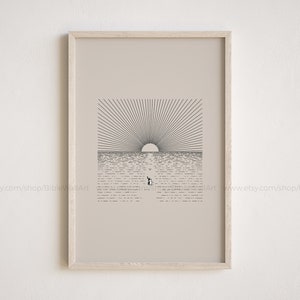 Baptism of Jesus Holy Spirit Descending Minimalist Modern Christian Wall Art Print Neutral Beige Home Decor Poster Faith-Based Gift
