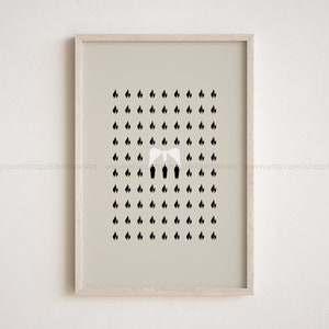 Fiery Furnace Art Print: Minimalist Christian Decor (Digital Download)
