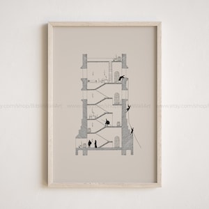 Rahab Helps the Spies – Christian Bible Story Wall Art Print Saved by Faith Old Testament Illustration Modern Abstract Home Decor Joshua 2