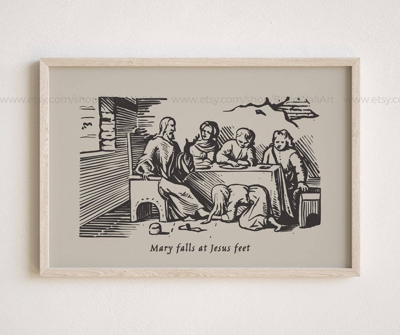 Mary Washing the Feet of Jesus With Her Hair Scripture - Etsy