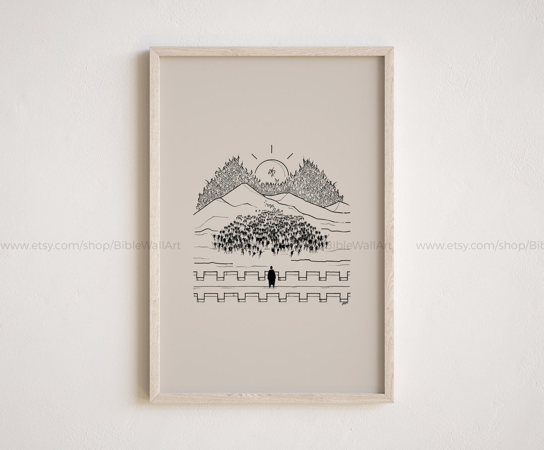 Elijah and the Army of Angels, 2 Kings 6, Modern Christian Printable Art, Abstract Bible Story