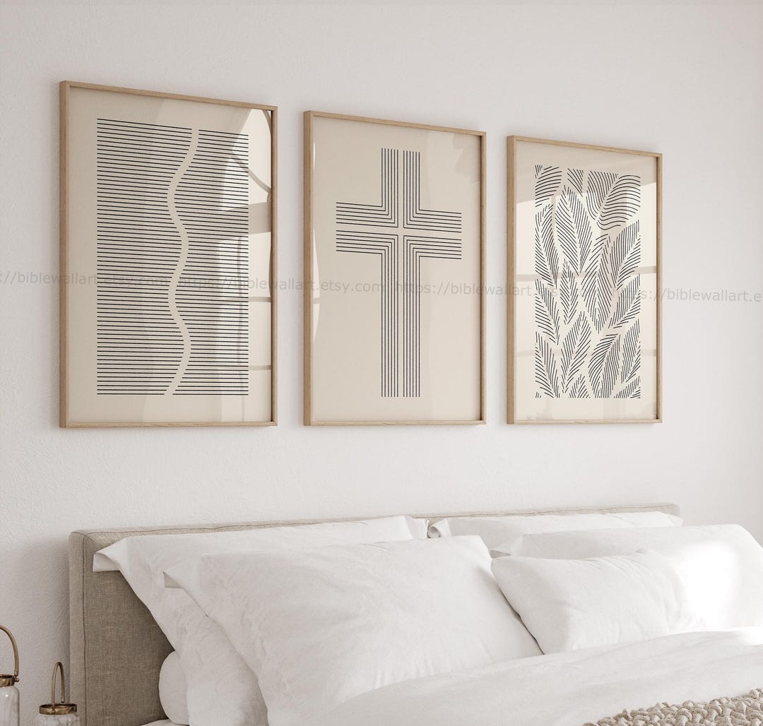 Minimalist Christian Wall Art Set of 3 the Way the Truth the Life John ...