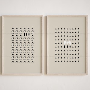 I will not bow and I will not burn - Set of 2 Biblical Prints, Story of Shadrach, Meshach, and Abednego, Abstract Minimalist Christian Art