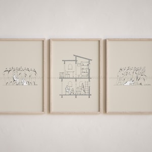 Minimalist Bible Story Prints: Christian Home Decor (Set of 3) (Digital Download)