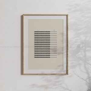 May include: A framed print with a minimalist design featuring a series of black wheat stalks on a beige background.