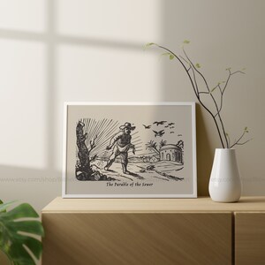Parable of the Sower – Vintage Rustic Bible Story Print Jesus Parable ...