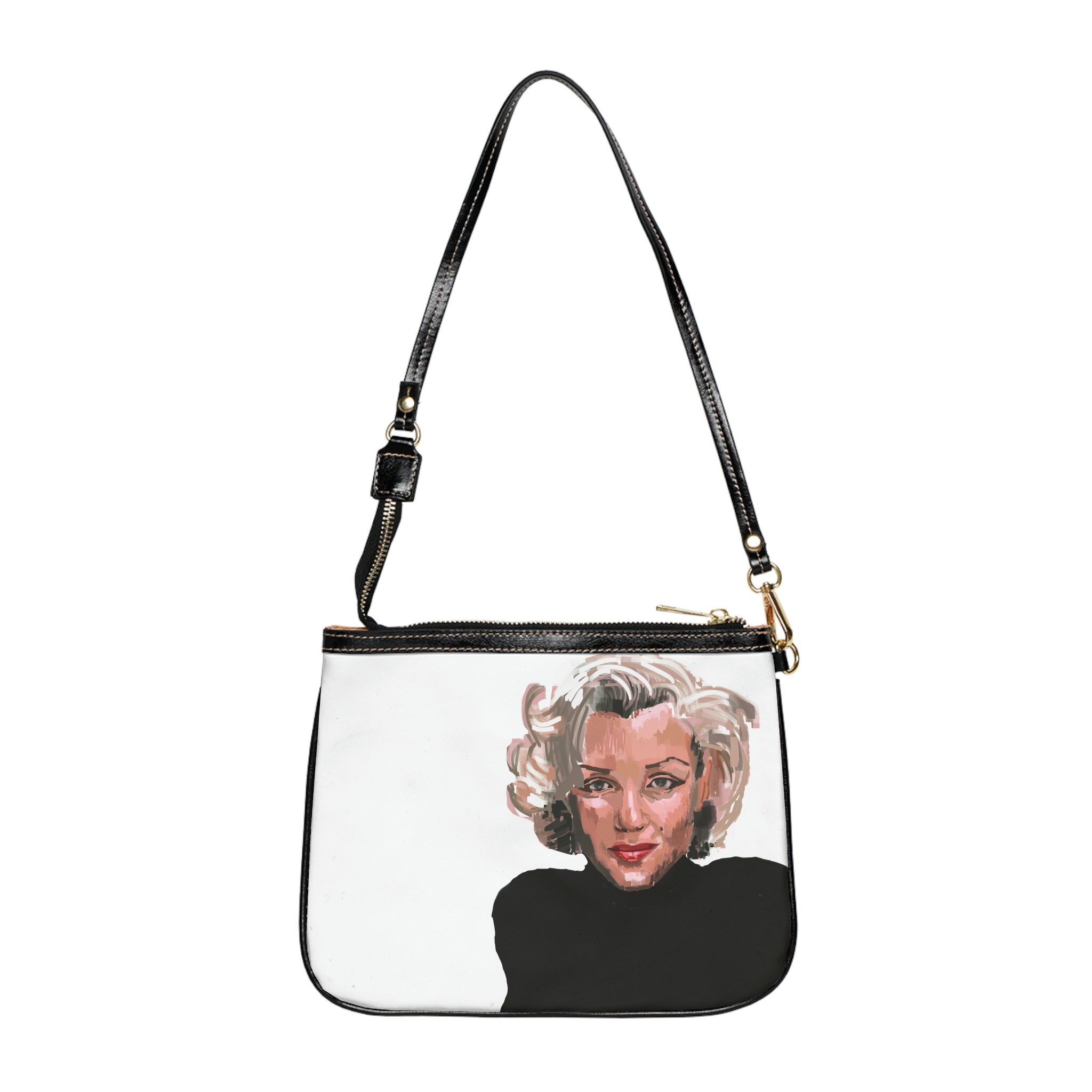 NWT! Marilyn Monroe Handbag Purse Set Of 3 Beige Black Trim Red Lining  CUTE! NWT