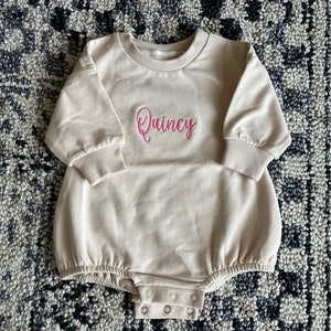 Personalized Organic Cotton Bubble Romper For Baby