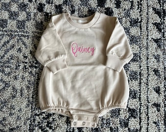 Personalized Organic Cotton Bubble Romper For Baby