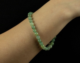 Aventurine Bracelet | Sterling Silver Bracelet | Beaded Bracelet | Round Green Aventurine | Bracelet For Women | Lobster Clasp