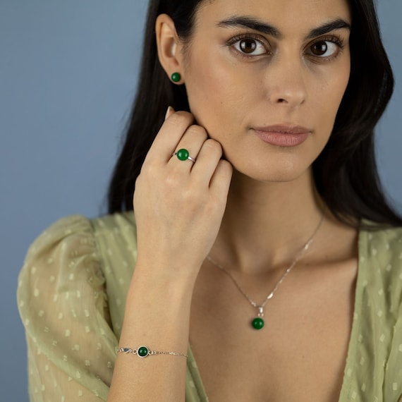 Jade earrings sale and necklace set