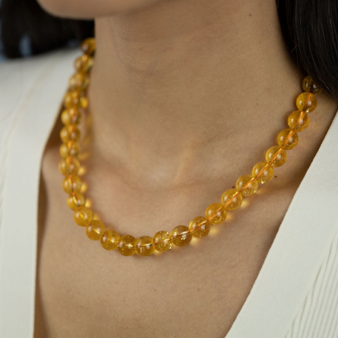 •STRAY• citrine + silver necklace