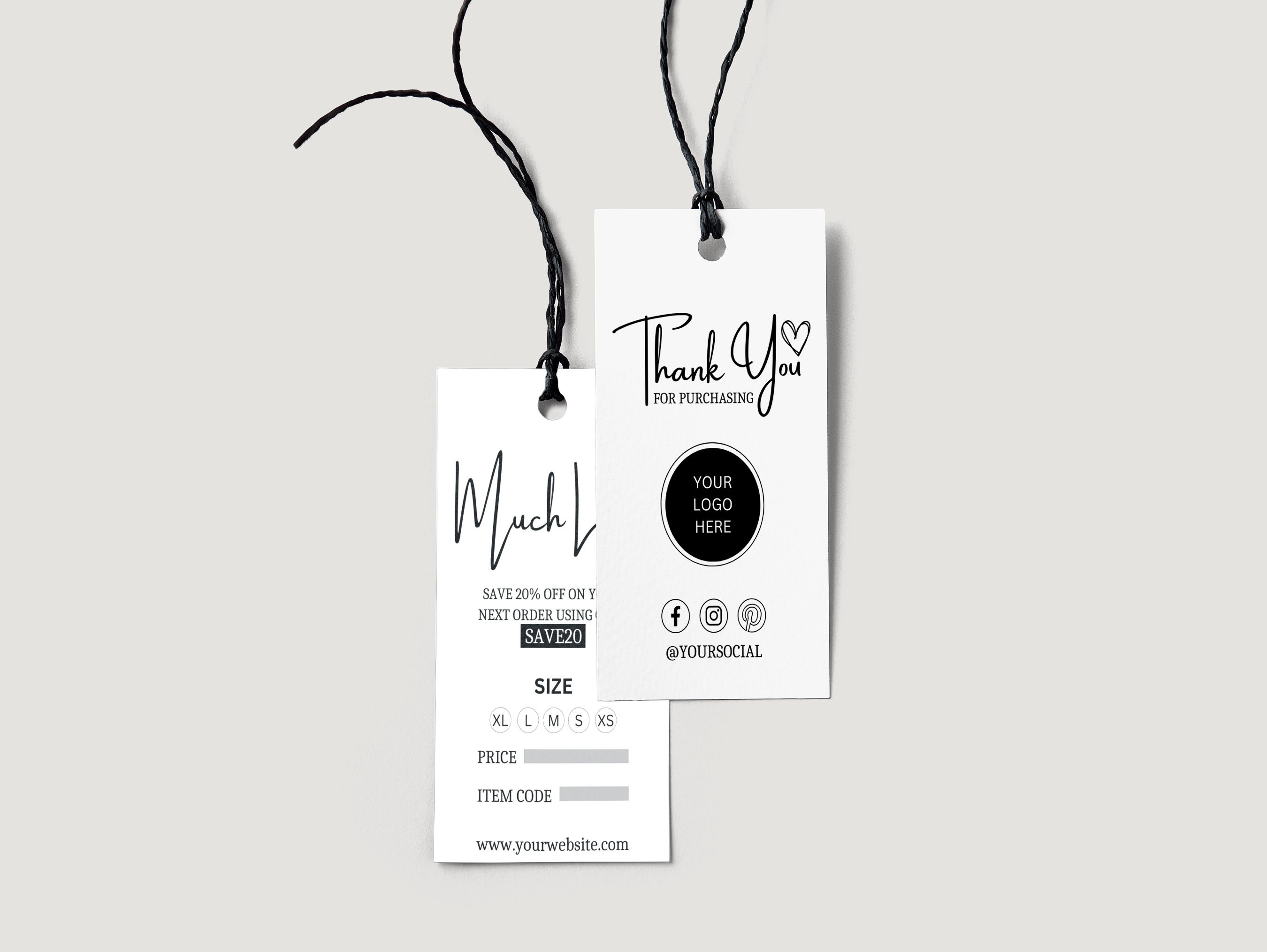 Editable Clothing Hang Tag Template Custom Hang Tags Etsy Australia
