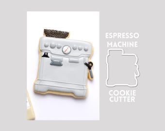 Cortador de galletas con forma de máquina de espresso