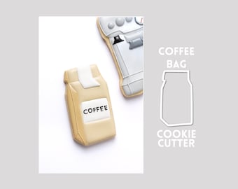 Cortador de galletas con forma de bolsa de café
