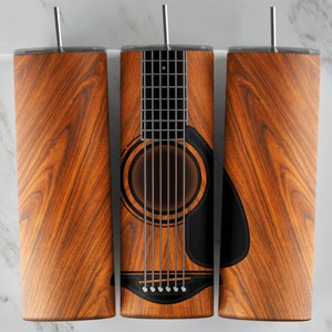 Gitaar sublimatie ontwerp voor 20oz magere Tumblers, afbeelding om kopjes te sublimeren of om vinyl wraps af te drukken, muziek, band, land