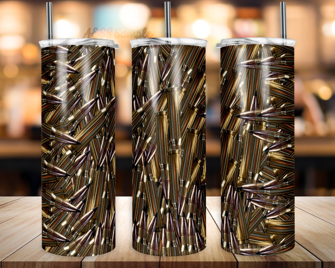 Gun Bullets Tumbler PNG Wrap 20oz Tumbler Ammo Etsy