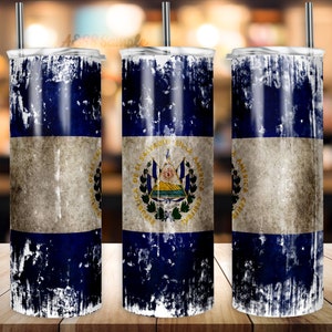 Projekt kubka El Salvador, Projekt nowości, Opakowanie kubka, Projekt kubka 20oz, Projekt sublimacji, Obraz kubka, Projekt kubka z flagą