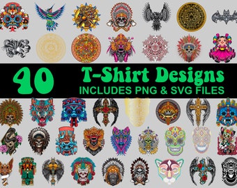 Shirt Design Bundle, Great for Sublimation, DTF, DTG, Screen Printing, Stickers and more! T-Shirt Designs, Apparel Bundle, 40 Cool Designs
