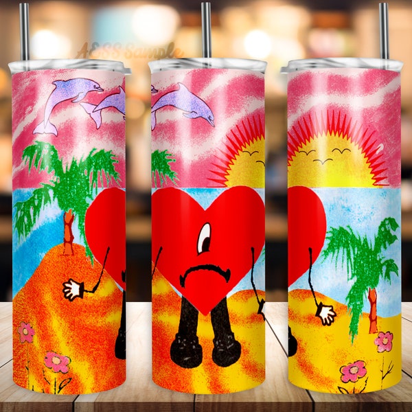 Bad Bunny Tumbler Design, Novelty Design, Tumbler Wrap, 20oz Tumbler Design, Sublimation Design, Tumbler Image, Un Verano Tumbler Design