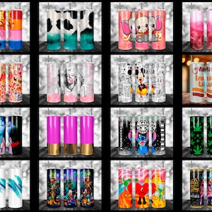 Tumbler PNG Bundle, 600+ Sublimationsverpackungen, 20 Unzen Skinny Cup Designs