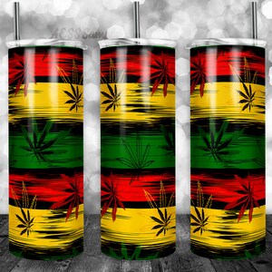Rasta Becher Design, Neuheit Design, Becher Wrap, 20 Unzen Becher Design, Sublimation Design, Becher Bild, Unkraut Muster Design