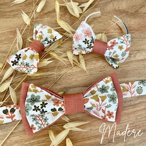 Small terracotta flower bow tie - Madeira