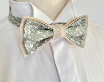 Papillon rustico verde salvia per matrimonio / boho / cerimonia / piccoli fiori / beige / lino / floreale / uomo / bambino / neonato / fatto a mano