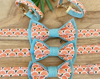 Orange Japanese pattern bow tie - India