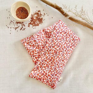 Dry hot water bottle cervical format with organic French flax seeds - long - natural heat and cocooning - microwave hot water bottle - back
