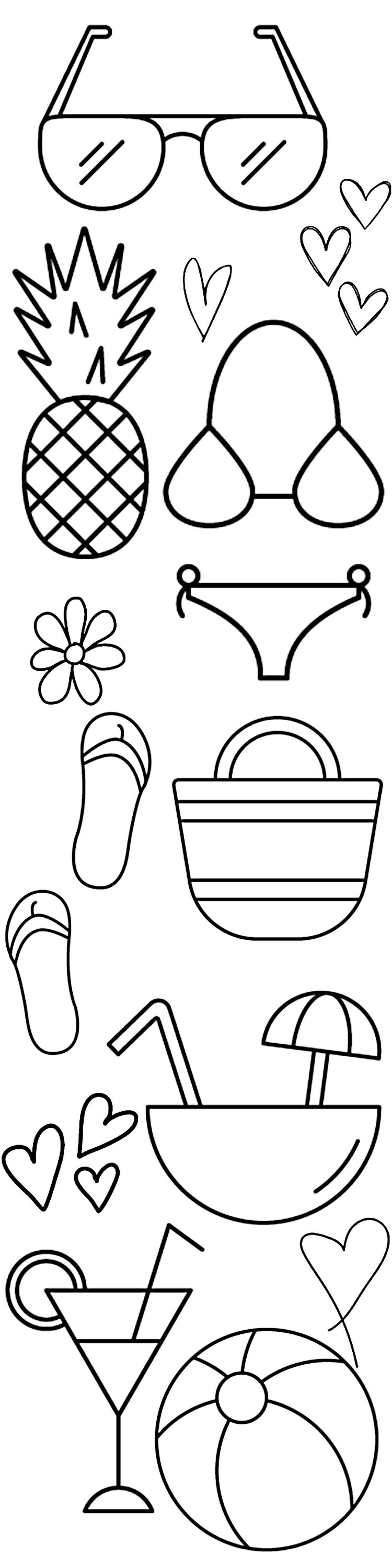 Summer Coloring Bookmarks for Kids Summer Coloring Book Marker for ...