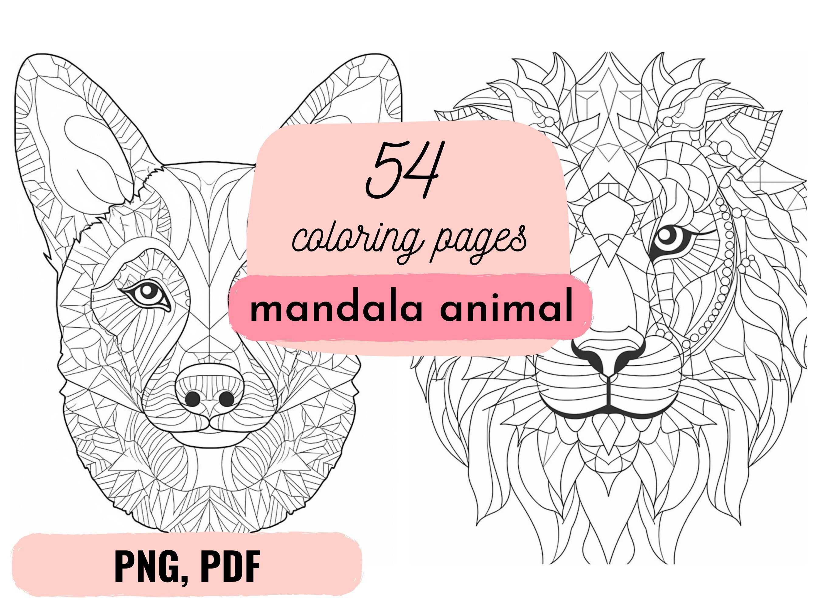 Animals Mandala Adult Coloring Pages Graphic by Design Zone