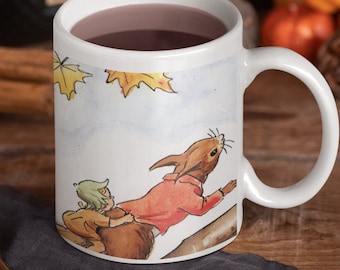 Elsa Beskow I Vintage Mug I Hazelnut Children Mug I Forest Magic Mug I Elves, Forest Creatures, Magic Forest Mug