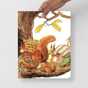 Elsa Beskow I Vintage Poster I Woody, Hazel and Little Pip I Children Decor I Kids Decor I Bedroom, Office, Craft Room I Canva