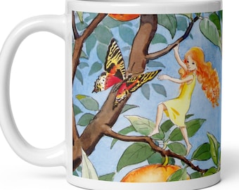 Fairy Mug I Elsa Beskow I Vintage Mug I The Sun Egg I Summer Mug I Spring Mug I Colorful Mug I Butterfly Mug