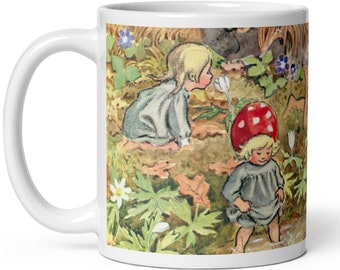 Children of the Forest Mug I Elsa Beskow I Vintage Mug I Mushroom Children Mug