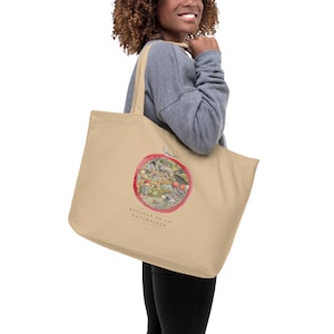 Large organic tote bag I Elsa Beskow I Children of the Forest I Homeschooling Tote I Book Bag