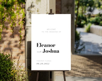 Wedding Welcome Sign - Modern Collection - Vertical and Horizontal Templates, Editable, Printable - full matching collection available
