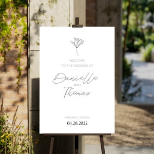 Wedding Welcome Sign - Floral Collection - Vertical and Horizontal Templates, Editable, Printable - full matching collection available
