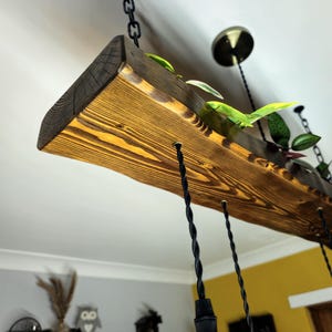 Rustic Wooden Chandelier – Beam Pendant Ceiling Light for Kitchen Island & Dining Table image 5