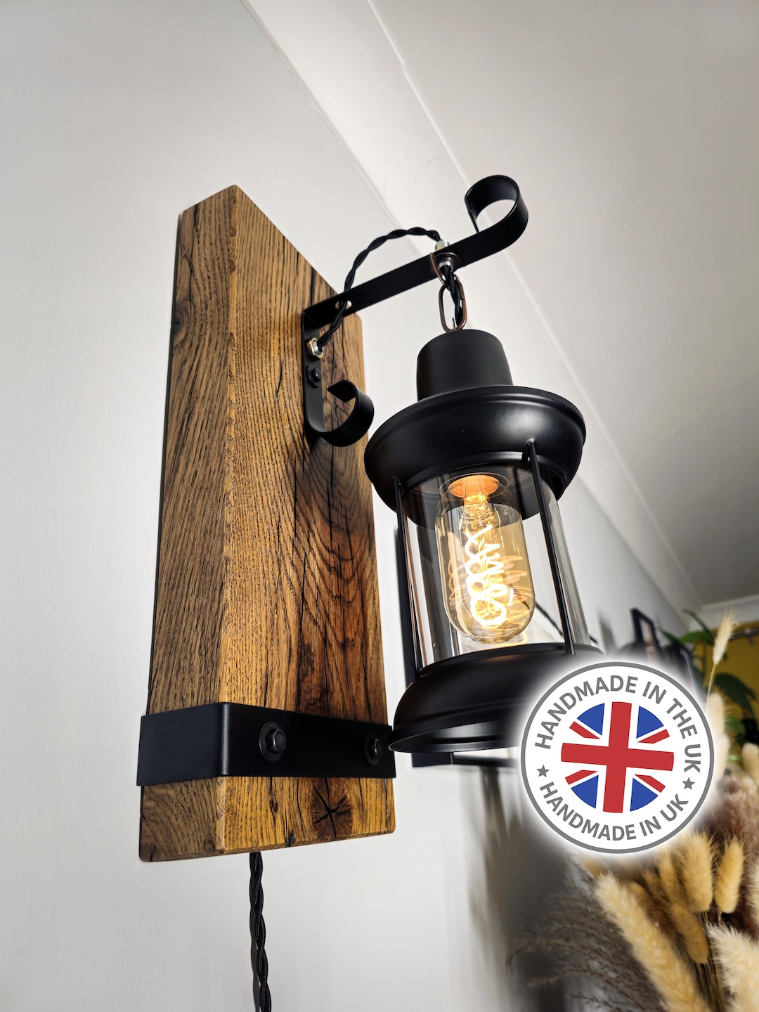 Rustic Plug Oak Wall Light – Rustic Dimmable Plug-in Wooden Industrial Sconce - Etsy UK